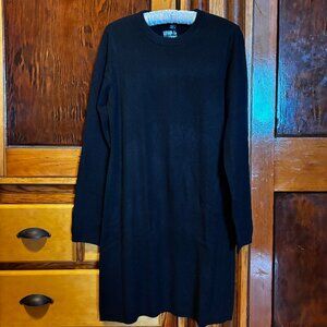 Saks Fifth Avenue Black Cashmere Sweater Dress Size Medium NWT